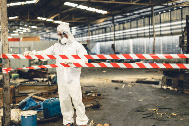 Professional Biohazard Cleanup technician working in Laporte, CO
